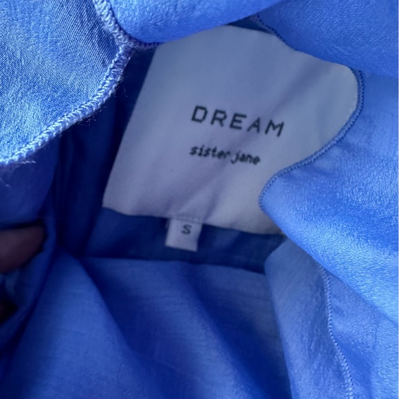 Dream Sister Jane Midi sleeve organza puff mini dress in blue - Picture 4 of 7